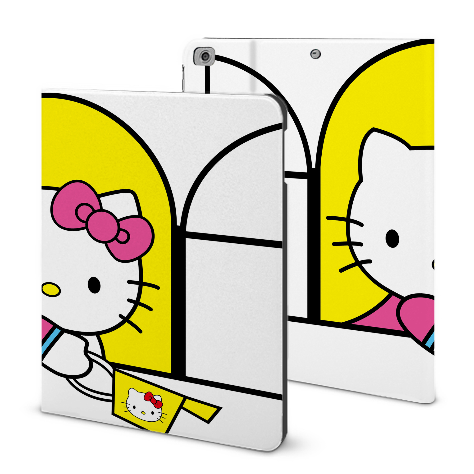 （画像用） Hello Kitty ハローキティ IPad ケース ブック型 PUレザー TPU 耐衝撃 軽量 薄型 ペン収納なし 全面保護 IPad 各モデル対応